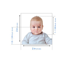 US Passport Photo for Infants Babies Kids - 2x2 in - Tomamor DIY Passport Visa Photo